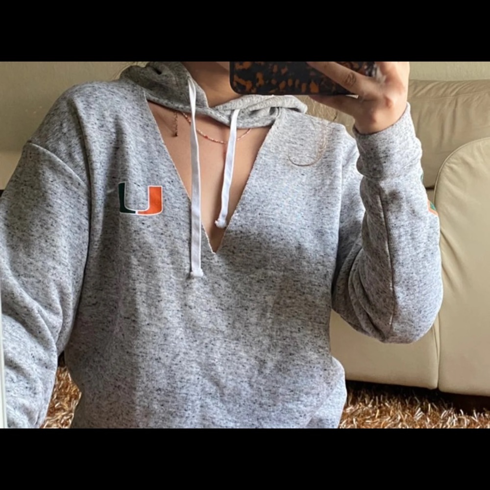 University of Miami PINK cropped hoodie